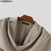 INCERUN Oversized Men Swing Collar Long Sleeve Irregular Cross Loose Thin Blazer Coats