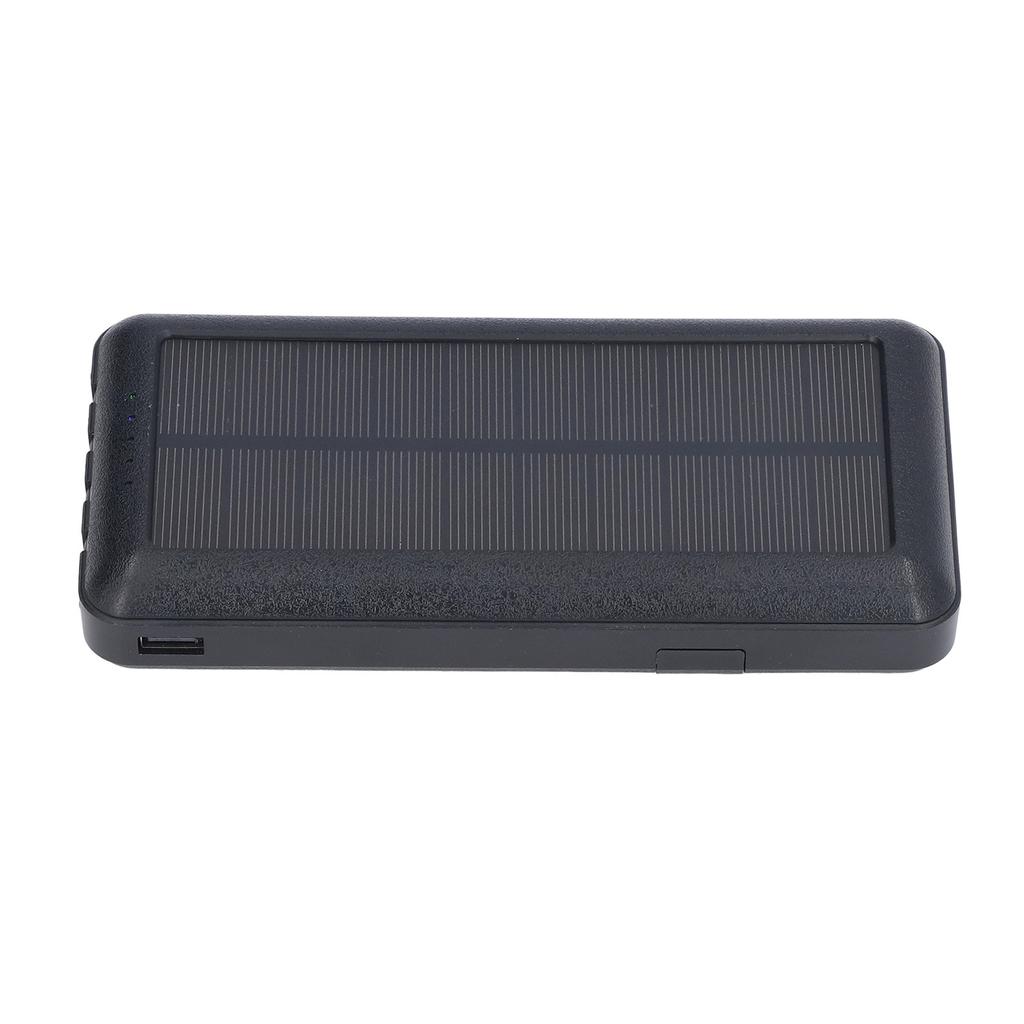 Sursă de energie solară cu 2 baterii externe LED 30000mAh pentru camping în aer liber, alpinism, negru