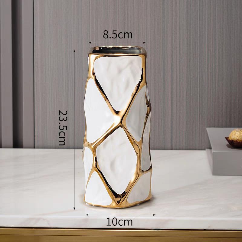 

Ваза Керамическая ваза Европейская классическая ваза Домашняя гостиница Цветочная композиция Модный орнамент Ваза B