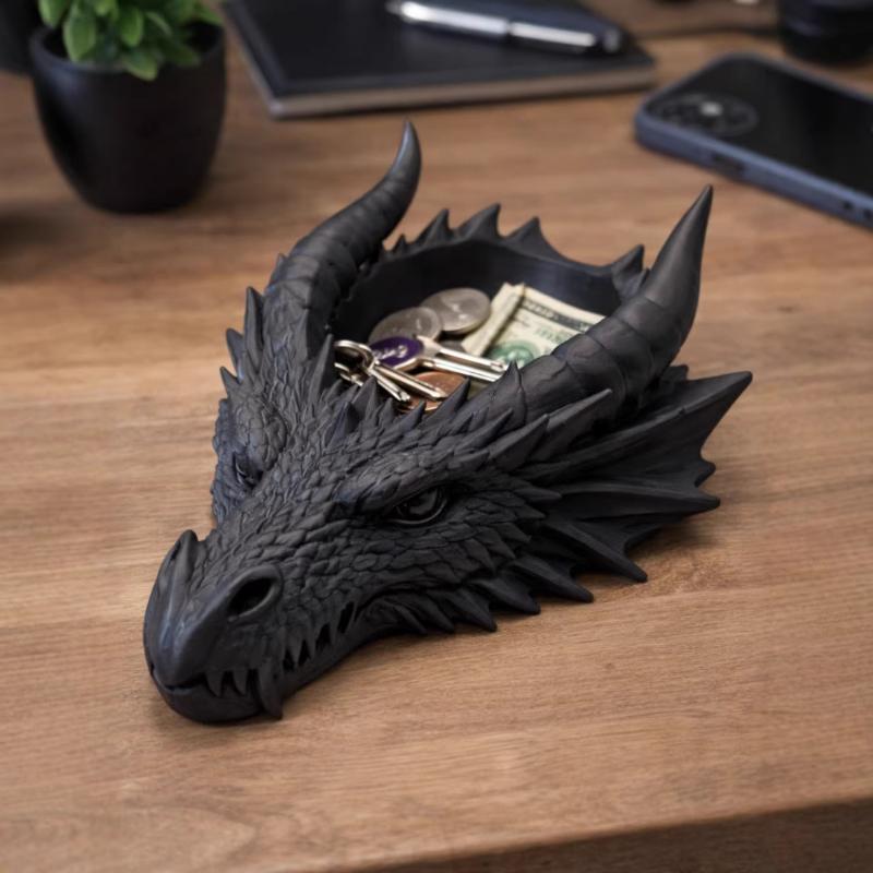 Dragon Head Storage Tray Gothic Jewelry Display Unique Storage Rack Fantasy Ornament for Bedroom Desk Home