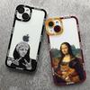 Great Art Aesthetic David Mona Lisa Clear Phone Case For iPhone 16 15 14 13 12 11 Pro Max 16E Mini XS X SE2 7 8 Plus Soft Cover