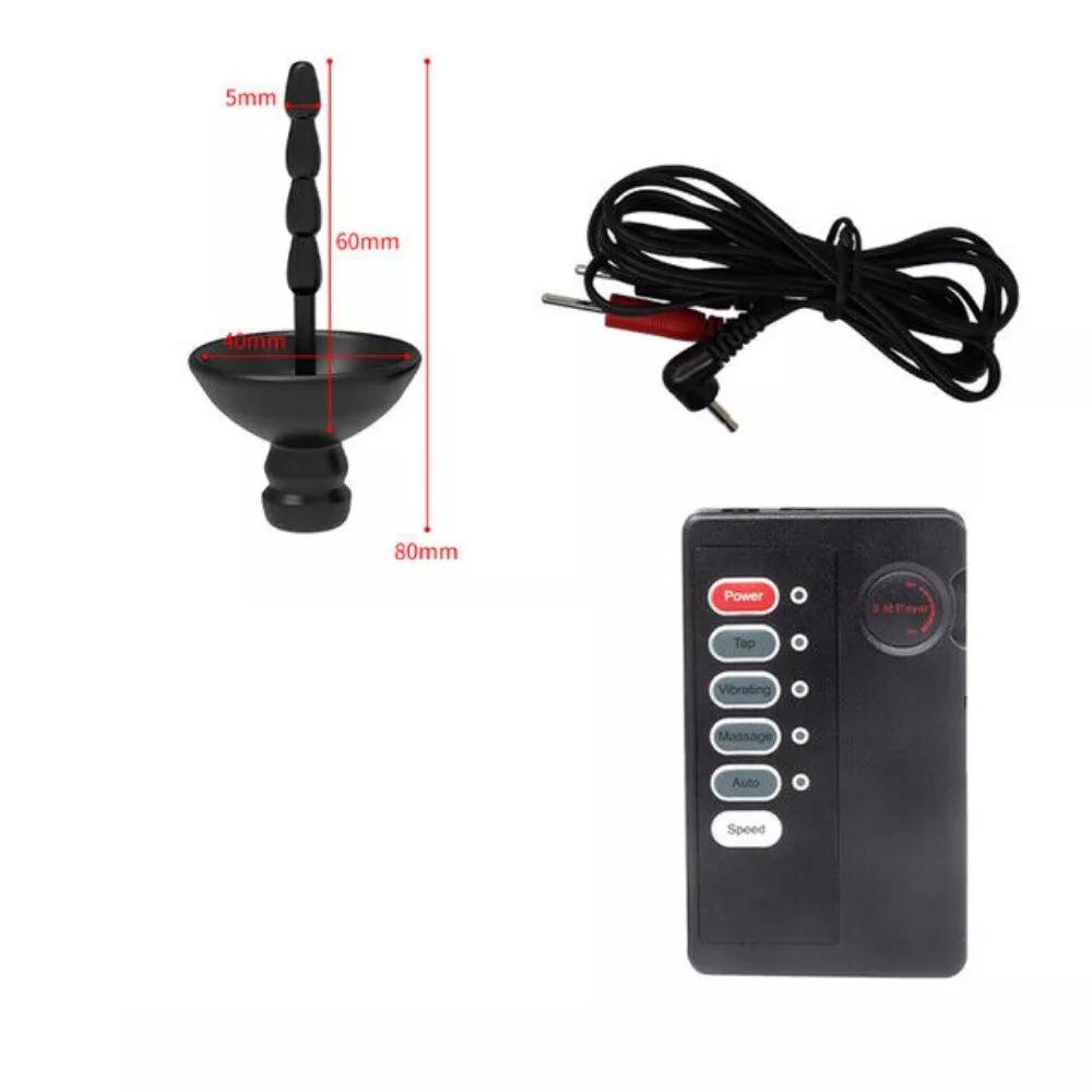 Electric Shock Male Soft Chastity Cage Chastity Device Electric Stimulation Urethral Sounding Plug Dilator Shock Masturbation