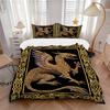 3pcs Golden Dragon Decorative Duvet Cover Set, 1 Duvet Cover + 2 Pillowcases (No Insert), High-Definition Print, Home & Dorm Yy251123021