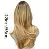 Women Medium Length Wave Hair with Bangs Synthetic Golden Brown Blonde Wigs Heat Resistant Fibre for Daily Cosplay