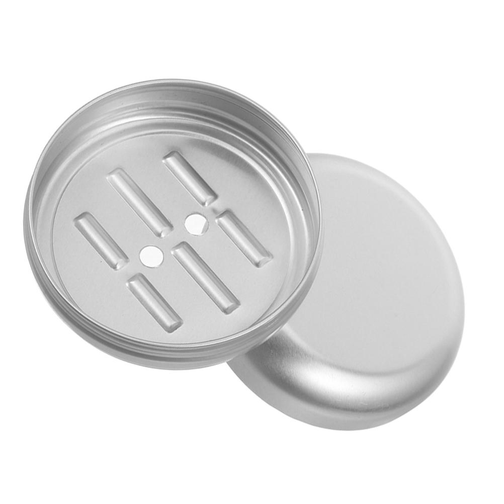 

Круглая алюминиевая мыльница с нижними отверстиями для слива воды Поддон для ванной комнаты Кухонная стойка Для путешествий Необходимые принадлежности Портативный Легкий Легко чистить