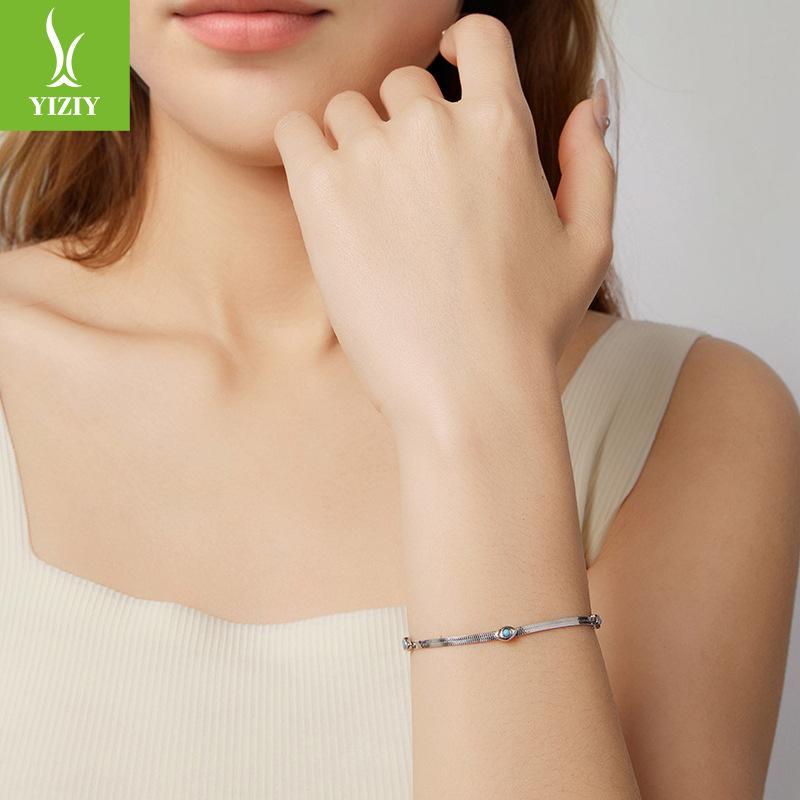 Turquoise Devil'S Eye Bracelet For Men And Women, Personality Trend S925 Sterling Silver Bracelet
