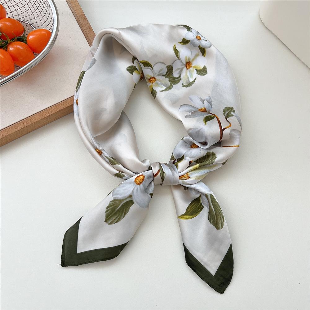 70*70cm New Luxury Square Scarf Silk Scarves Women Neck Hair Tie Band Hijab Kerchief Head Headband Smooth Bandana Female Foulard