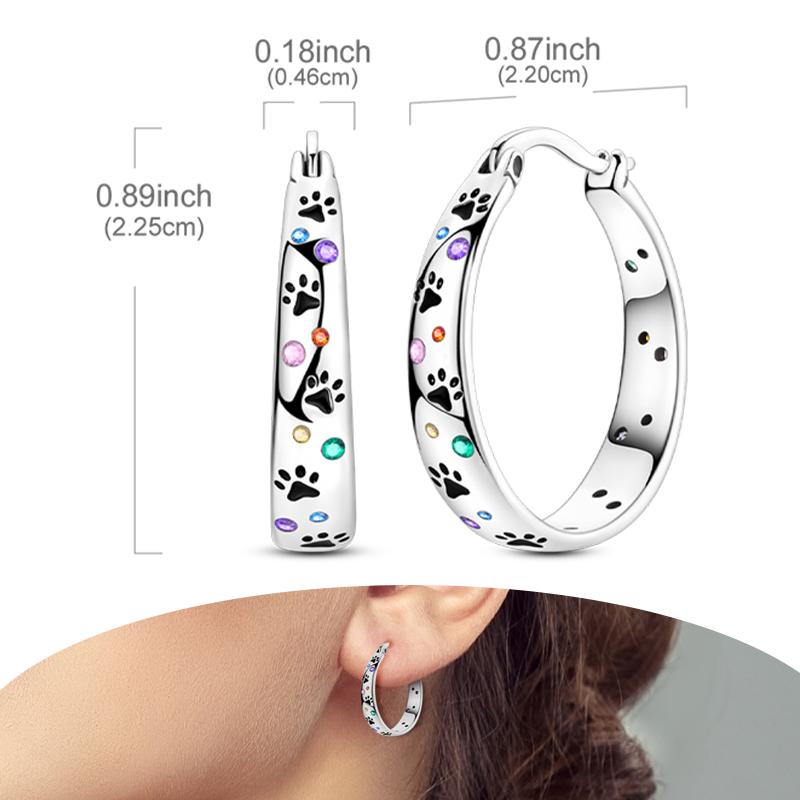 New 925 Silver Hoops Earrings For Woman Starlight Crystal Hoop Coil Earrings Eardrop With Zircon Fashion Jewelry Girls