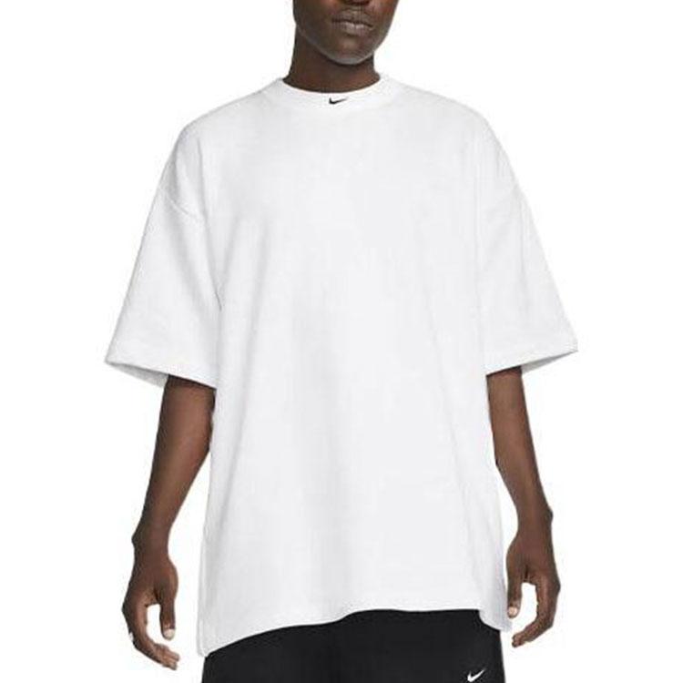 Nike Sportkleding Circa Effen Logo Ronde Hals Trui Los Kortemouw T-shirt Heren Tops Wit DX0188-100