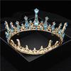 Baroque Vintage Royal Queen King Round Crystal Wedding Crown Bridal Tiaras and Crowns Diadem Bride Hair Jewelry Accessories