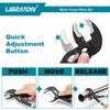 LIBRATON Water Pump Pliers Set of 3 175 240 300mm Steel Plier Wrench Plumbing Tool with Case CR-V