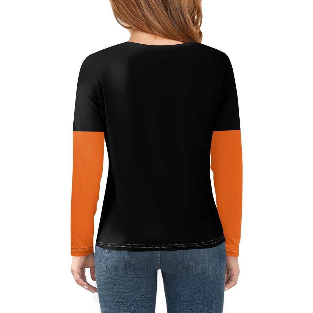 Κοριτσίστικα Μπλουζάκια Μακρυμάνικα για την Ημέρα του Χάλοουιν Παιδικά Φθινοπωρινά Τοπ Κοντομάνικα Βασικά Μπλουζάκια 2-11Y