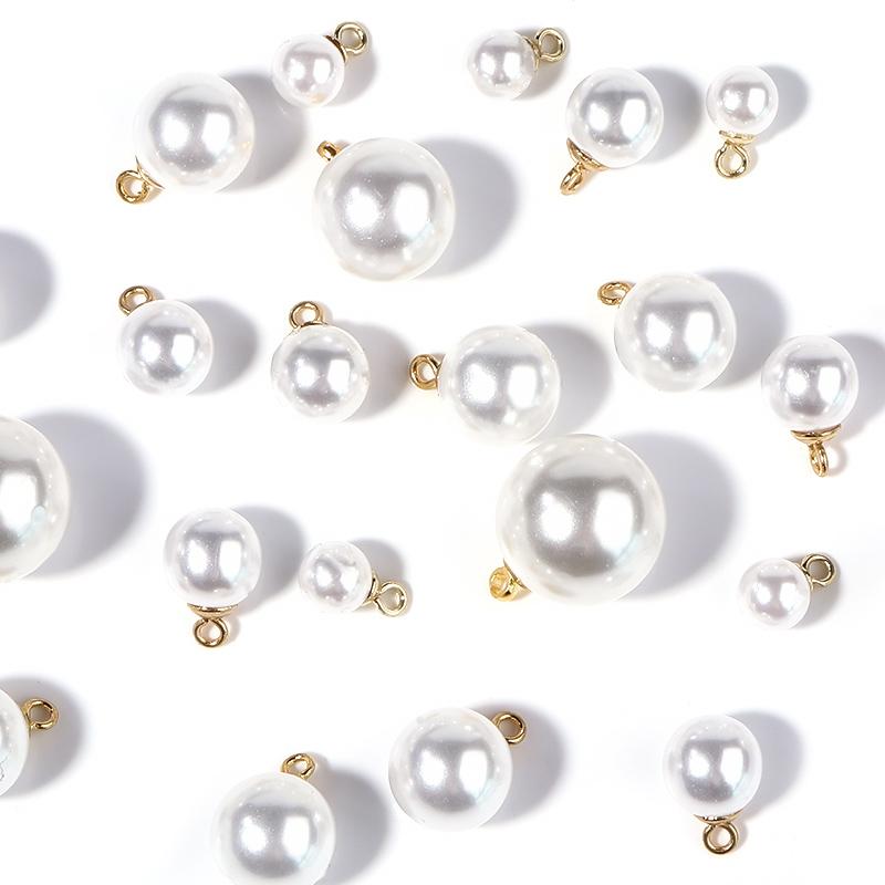 20Pcs/Lot Imitation Pearl Pendants White ABS Pearl Half Hole Beads for Jewelry Making DIY Necklace Earrings Charms Accessories