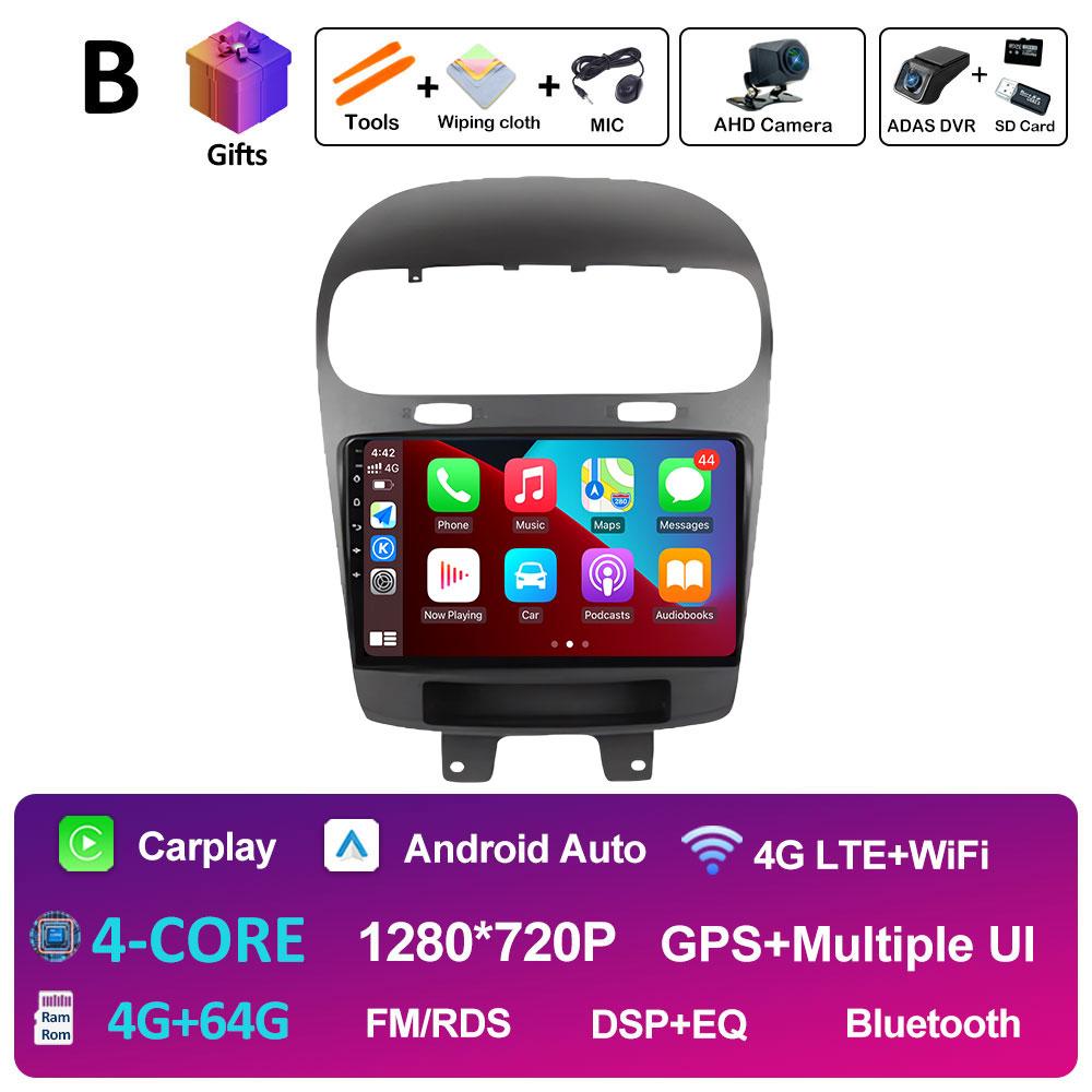 Android Smart System BT For Dodge Journey Fiat Freemont Leap 2011 2012 2013 2014 - 2020 DSP Stereo Cooling Fan QLED IPS Screen