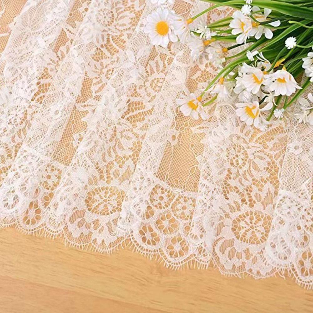 Rectangular Shape Vintage Table Runners White Color Lace Floral Table Runners  Baby Party