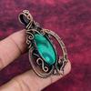 Malachite Gemstone Pendant Copper Wire Wrapped Pendant Designer Jewelry for mom