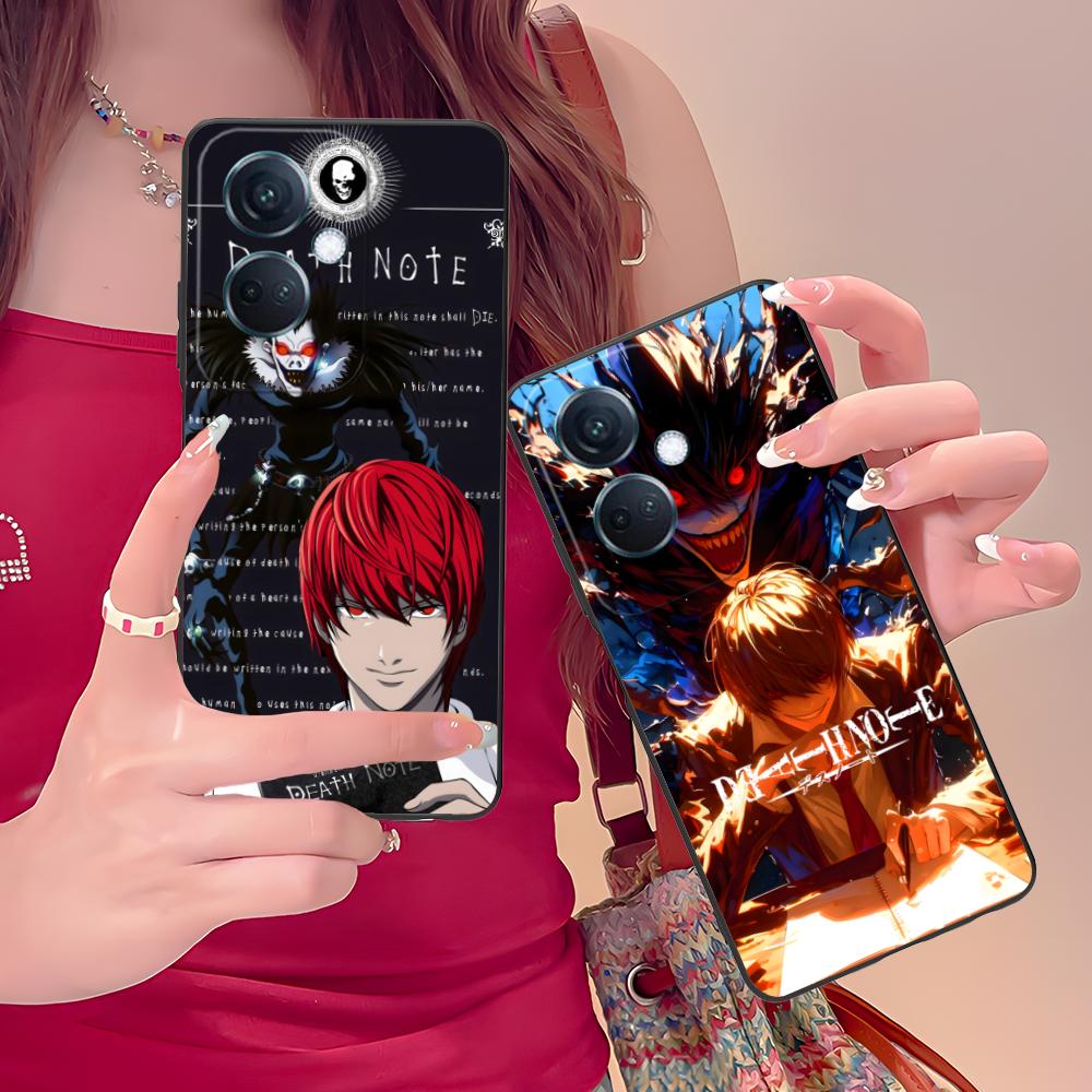 Death Note Kira Light Mobile Phone Case for OPPO Reno 14 13 12 11 10 9 8 7 6 5 F T Pro 5G Colorful Printing Cover Luxury Cover