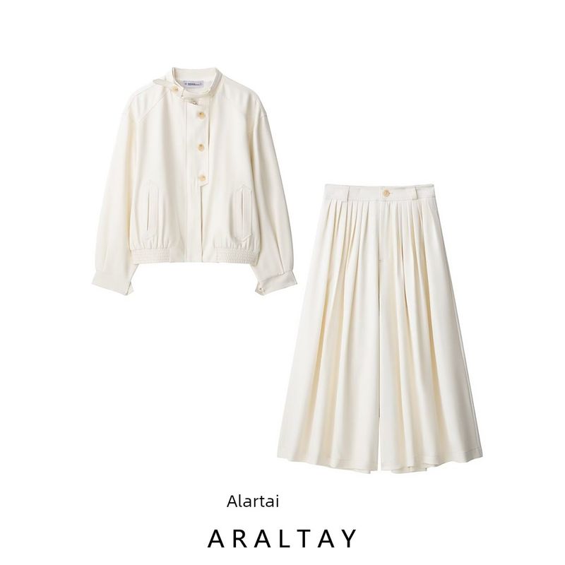 Araltay New Arrival Fashion Style Women's Fashion All-Match Button Outwear Pleated Pants 8114823 7977823