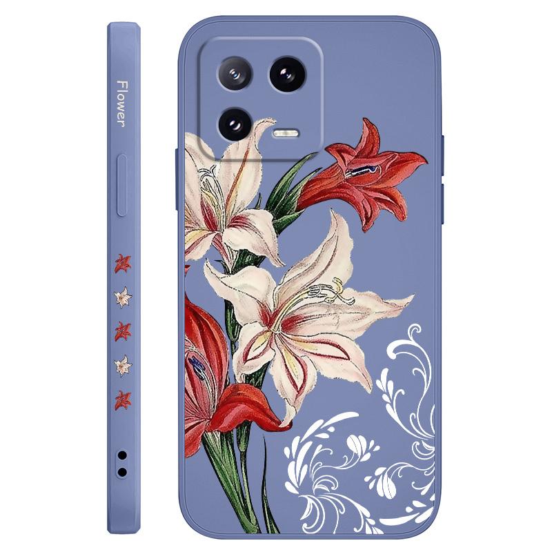 

Seductive Flower Phone Case For Xiaomi Mi 15 14 14T 13 13T 12 12X 12T 12S 11 11T 10 10T 9 9T Pro Lite Liquid Silicone Cover 13 Pro светло-синий