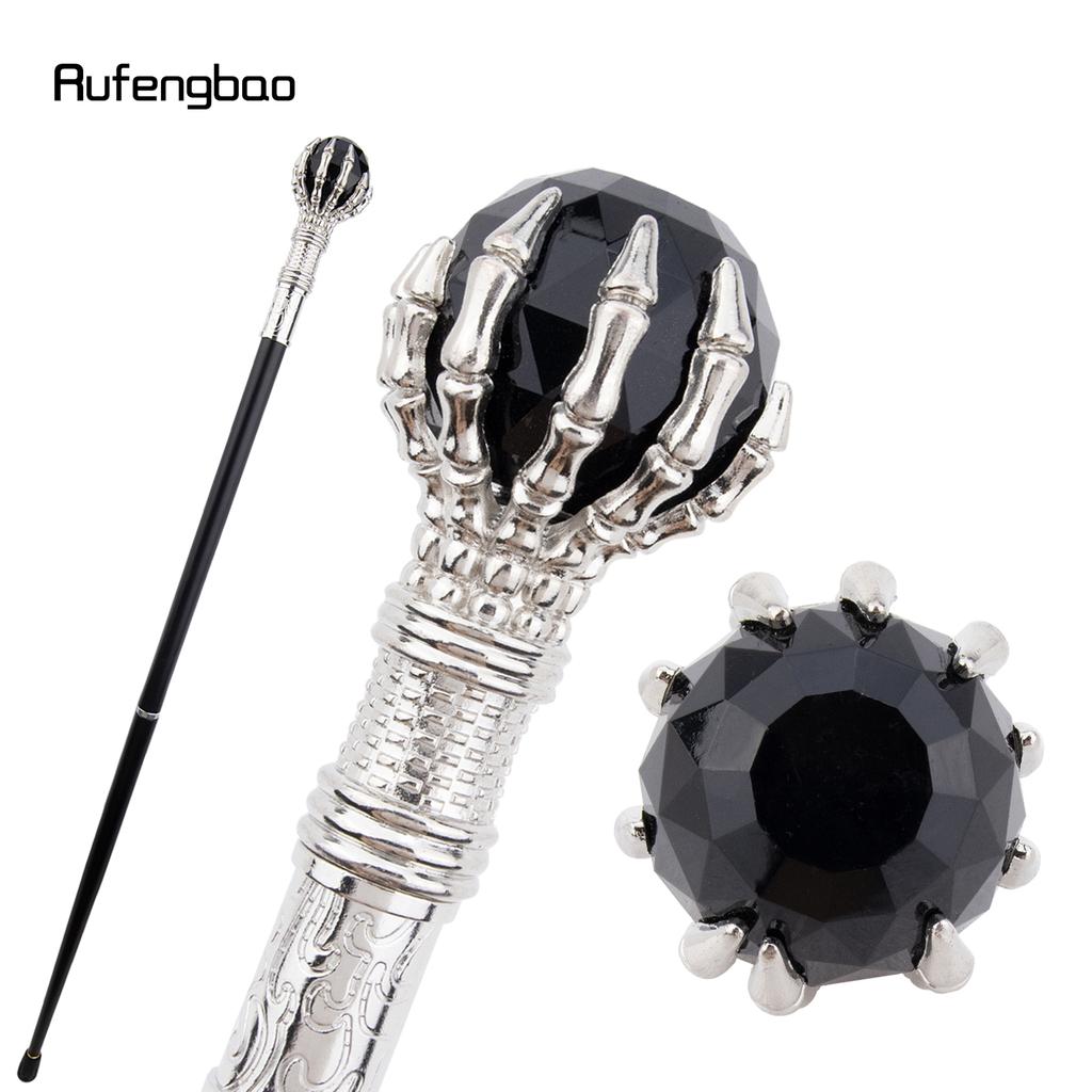 Black Glass Ball White Steampunk Cane Fashion Decorative Stick Gentleman Luxury Crosier Knob Steampunk & Everyday Use 93cm