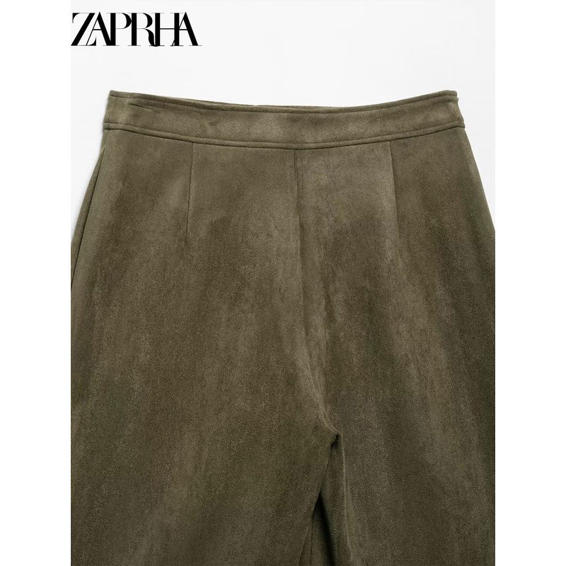Zaprha 2025 New Arrival Suede Texture Effect Casual Shorts Female Outer Wear Fifth Pants Slim Looking 4344154
