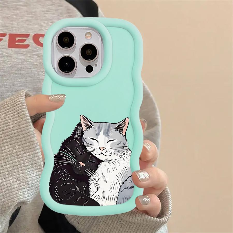 Case for iPhone 12 XR 16 Pro Max 11 8 14 13 17 Air 15 Plus Soft Phone Cover Cute Cat