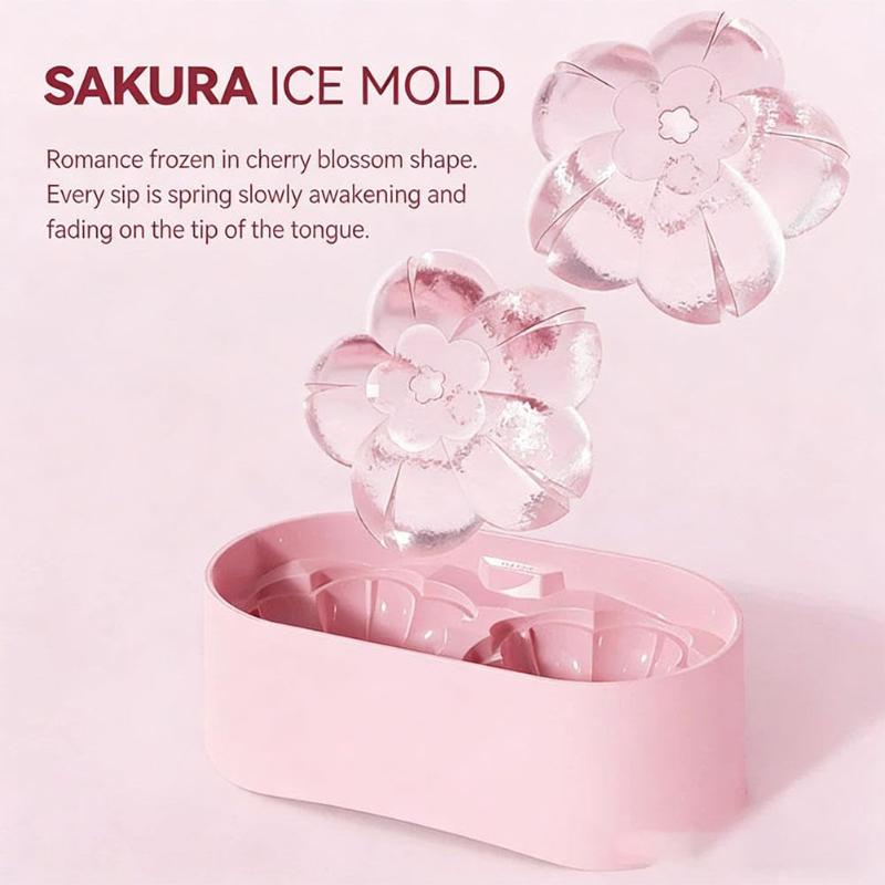 Ice Maker Flower Ice Mold Food Grade Material 3D Appearance Pp Mold Easy Demolding Cherry Blossom Creative Household Ice Mold