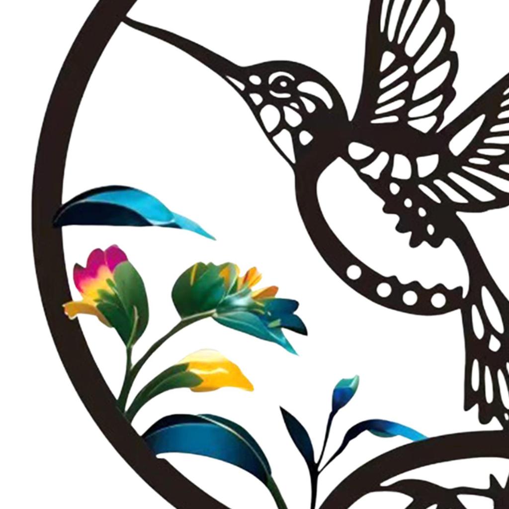 Runde Metall Vogel Wandkunst Dekor, Hängeornament, Kunsthandwerk, Dekoration, Kolibri