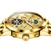 OLEVS ALL Gold Steel High Quality Tourbillon Men's Watches Luminous Moon Phase Automatic Mechanical Wrist Watch Men