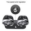Oppgrader 12V/24V Bærbar Justerbar Dual Head Bilvifte Luftkjøler Roterende Oscillerende Dashboard Ventilasjon