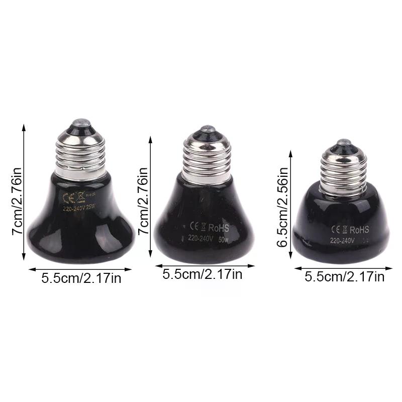 1Pc Reptile Pet Box No Light Far Infrared Ceramic Heating Lamp E27 Small Mini Heat Lamp 25W 50W 75W Mini Pet Heating Lamp