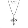 Gothic Vintage Flame Cross Pendant Necklace Harajuku Chain Choker Women's Men's Accessories Jewelry