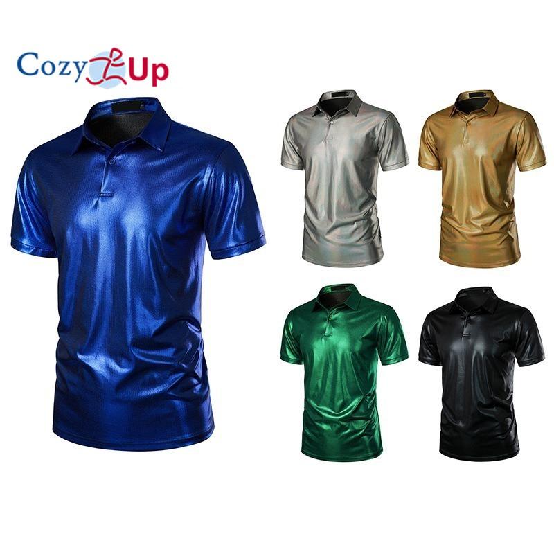 Cozy Up Striped Hot Stamping Printed Short-sleeved POLO Men's