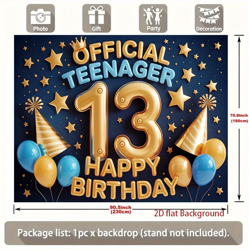 Ein 13. Geburtstag Banner geeignet zur Dekoration von Partys mit dem Thema der Zahl 13 hergestellt aus Polyestermaterial