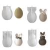 Easter Hare Eggs Silicone Molds Striped Candle Silicone Molds for Resin Casting Candle Soap Chocolate Home Decoration