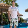 Beach Pants Men'S Printed Five-Point Beach Shorts Loose Casual Beach Pants Quick-Drying Surf Shorts