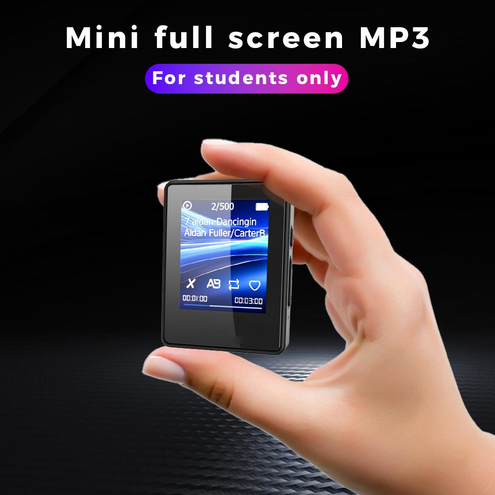 1.77inch Portable MP3 Player Bluetooth 5.0 Music Stereo Speaker Mini MP4 Video Playback With LED Screen Recording For Walkman