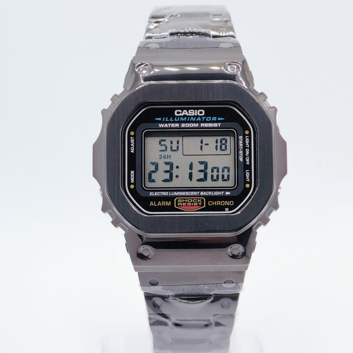 CASIO G-SHOCK DW-5600E Black External Metal Custom