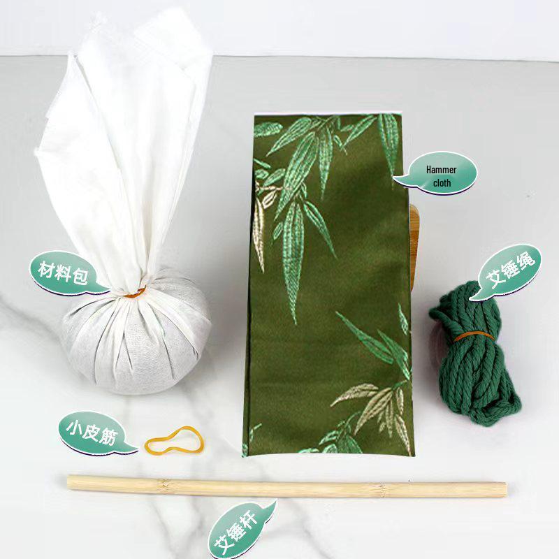 Year of the Horse Mugwort Meridian Massage Hammer - Solid Color Brocade Multifunctional Health Gift