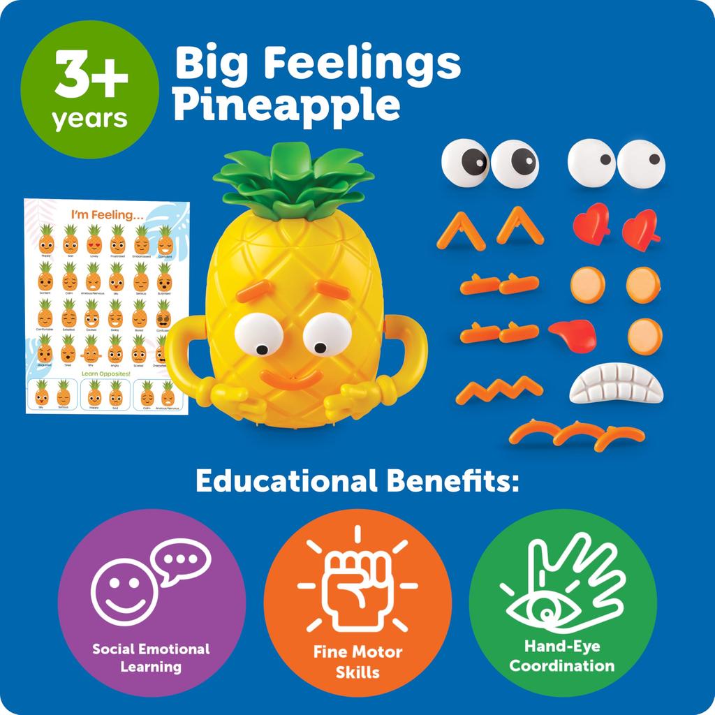 Learning Resources Toy Make a Face Smiling Pineapple LER6373 Authentic