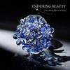 Blue Crystal Flower Handmade Glass Flower Bouquet Collectible Figurine Crystal Ornaments Meaningful Romantic Presents for Women