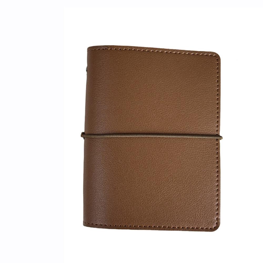 5-Ring Binder Mini Loose-leaf Notebook Faux Leather Zipper Binder Notebook  Photo Collection