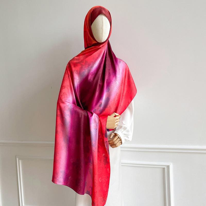 Women S Double Sided Printed Watercolor Long Scarf Thin Elegant Shawl