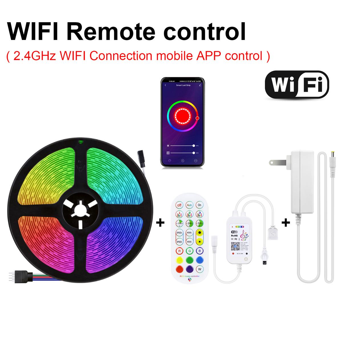 

MALITAI Smart WIFI светодиодные ленты RGB 5050smd 18 светодиодов/м светодиодное освещение лампа управление через приложение для телефона для подсветки телевизора вечеринка с адаптером ЕС или США 5M-US