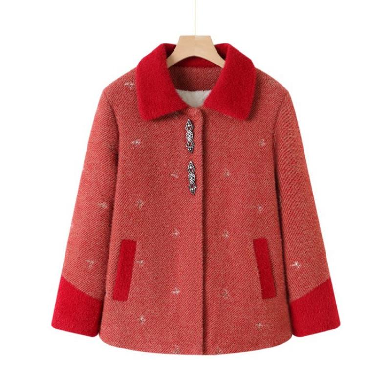 Winter mink autumn and winter velvet new noble Chinese women's woolen top coat