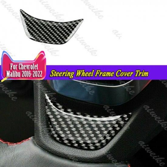 Carbon Fiber Steering Wheel Frame Cover Trim Fit For Chevrolet Malibu 2016-2024
