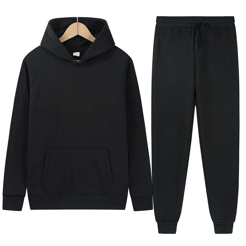 Unisex Thick Winter-Autumn Sportswear: Hooded Sweatshirt + Sweatpants Set