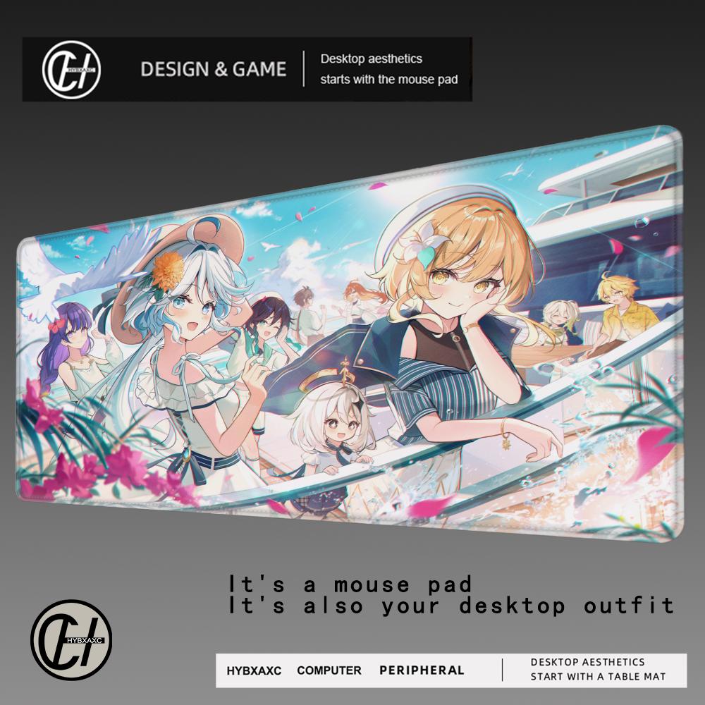 HYBXAXC Furina Focalors Mouse Pad Large Xxl Genshin Impact Mousepad Computer Keyboard Padding Anime Genshin Accessories Desk Mat