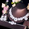 Luxury Full Diamond Set Chain Knot Wedding Dress Banquet Zircon Necklace Earrings Bracelet Ring Four-Piece Set