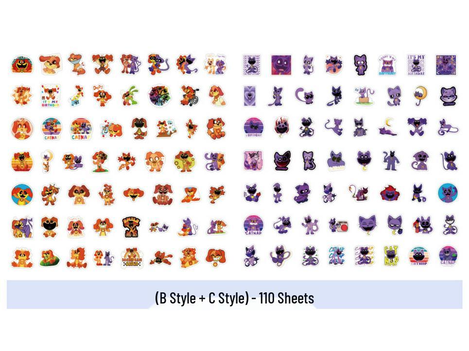 50 Sheets Smiling Critters Graffiti Stickers for DIY Suitcase & Skateboard Decoration